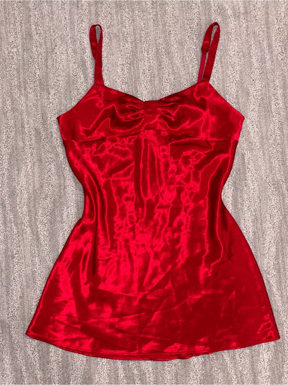 Victoria’s Secret Angels Red Satin Mini Slip Dress Babydoll Y2K Fairy Women’s S